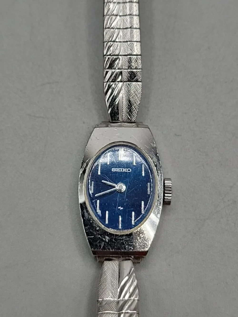 VTG 1971 Seiko 11-7039 Ladies Mechanical Watch Blue Dial 17mm 6